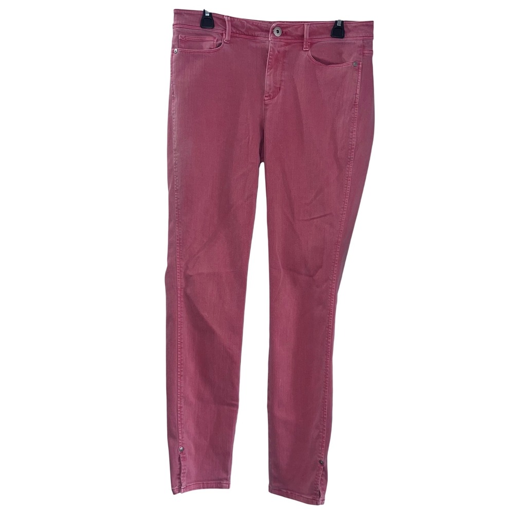 J.Jill Authentic Fit Slim Ankle Jeans Womens 8 Tall Pink‎ Stretch Denim Pants